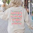 Christmas Alphabet Candy Cane Teachers Students Candy Cane For Men Women Kids Women's Sweatshirt Back Print Sand