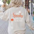 Computer Teacher Halloween Spooky Men Women Kids Women's Sweatshirt Back Print Sand