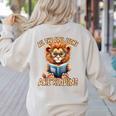 All The Cool Lions Are Reading Lion Teacher Men Women Kids Women's Sweatshirt Back Print Sand