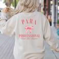 Coquette Bow Paraprofessional School Para Squad Teacher Aide Women's Sweatshirt Back Print Sand