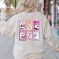 Coquette Bow Spooky Teacher Ghost Halloween Trick Or Teach Women's Sweatshirt Back Print Sand Coquette Bow Spooky Teacher Ghost Halloween Trick Or Teach Women's Sweatshirt Back Print Sand