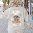 Creepin It Real With My 1st Grade Monsters Halloween Teacher Women's Sweatshirt Back Print Sand Creepin It Real With My 1st Grade Monsters Halloween Teacher Women's Sweatshirt Back Print Sand