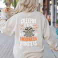Creepin It Real Kindergarten Monsters Halloween Teacher Women's Sweatshirt Back Print Sand Creepin It Real Kindergarten Monsters Halloween Teacher Women's Sweatshirt Back Print Sand