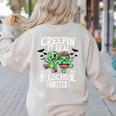 Creepin It Real Monster School Preschool Teacher Halloween Women's Sweatshirt Back Print Sand