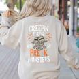 Creepin It Real Pre-K Monsters Halloween Preschool Teacher Women's Sweatshirt Back Print Sand Creepin It Real Pre-K Monsters Halloween Preschool Teacher Women's Sweatshirt Back Print Sand