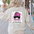 CTE Teacher In October We Wear Pink Breast Cancer Awareness Women's Sweatshirt Back Print Sand