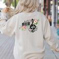 Cut Music Teacher Shirt With a Piano Keys Notes And Flowers Women's Sweatshirt Back Print Sand Cut Music Teacher Shirt With a Piano Keys Notes And Flowers Women's Sweatshirt Back Print Sand
