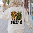 Cute Camo Pre K Back To School Teacher Kid Preschool Women's Sweatshirt Back Print Sand