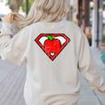Cute Distressed Super Teacher Superhero Apple Shirt Women's Sweatshirt Back Print Sand Cute Distressed Super Teacher Superhero Apple Shirt Women's Sweatshirt Back Print Sand