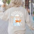 Cute Ghost Reading Book Librarian Teacher Halloween Costume Women's Sweatshirt Back Print Sand Cute Ghost Reading Book Librarian Teacher Halloween Costume Women's Sweatshirt Back Print Sand