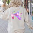 Cute Teacher Shirt 80's 90's Style Retro Old School Teacher For Men Women Women's Sweatshirt Back Print Sand