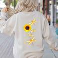 Dragonfly Sunflower Teacher Growth Mindset Choose To Shine Women's Sweatshirt Back Print Sand Dragonfly Sunflower Teacher Growth Mindset Choose To Shine Women's Sweatshirt Back Print Sand