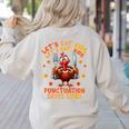Eat Kids Punctuation Saves Lives Thanksgiving Turkey Teacher Women's Sweatshirt Back Print Sand