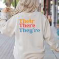 English Teacher Their There Theyre Grammar Men Women Women's Sweatshirt Back Print Sand English Teacher Their There Theyre Grammar Men Women Women's Sweatshirt Back Print Sand