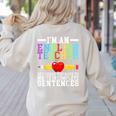 Im English Teacher You Have To Write In Complete Sentences Women's Sweatshirt Back Print Sand Im English Teacher You Have To Write In Complete Sentences Women's Sweatshirt Back Print Sand