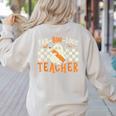 Fab Boo Lous Teacher Retro Ghost Spooky Halloween Costume Women's Sweatshirt Back Print Sand Fab Boo Lous Teacher Retro Ghost Spooky Halloween Costume Women's Sweatshirt Back Print Sand