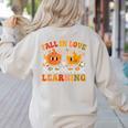 Fall In Love With Learning Autumn Pumpkin Fall Teacher Kids Women's Sweatshirt Back Print Sand Fall In Love With Learning Autumn Pumpkin Fall Teacher Kids Women's Sweatshirt Back Print Sand