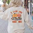 Fall In Love With Learning Teacher Retro Thanksgiving Women's Sweatshirt Back Print Sand