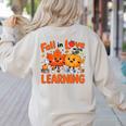 Fall In Love With Learning Thanksgiving Teacher Student Kids Women's Sweatshirt Back Print Sand Fall In Love With Learning Thanksgiving Teacher Student Kids Women's Sweatshirt Back Print Sand