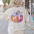 Fall Pumpkin Books Lover Halloween Teacher Teaching Staff Women's Sweatshirt Back Print Sand Fall Pumpkin Books Lover Halloween Teacher Teaching Staff Women's Sweatshirt Back Print Sand