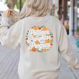 Fall Special Education Teacher Pumpkin Autumn Halloween Women's Sweatshirt Back Print Sand