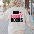 Our Flock Rocks Flamingo Mother's Day Teacher Women's Sweatshirt Back Print Sand Our Flock Rocks Flamingo Mother's Day Teacher Women's Sweatshirt Back Print Sand
