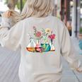 Floral Beakers Chemistry Lab Teacher Women's Sweatshirt Back Print Sand Floral Beakers Chemistry Lab Teacher Women's Sweatshirt Back Print Sand
