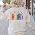 Floral Books Never Underestimate A Public School Teacher Women's Sweatshirt Back Print Sand Floral Books Never Underestimate A Public School Teacher Women's Sweatshirt Back Print Sand