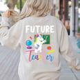 Future Teacher School Teacher Female Women's Sweatshirt Back Print Sand Future Teacher School Teacher Female Women's Sweatshirt Back Print Sand