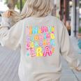 In My Glowing Teacher Era Teaching Back To School Women's Sweatshirt Back Print Sand