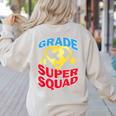 Grade 3 Super Squad Superhero Teacher Team Men Women Girls Kids Women's Sweatshirt Back Print Sand