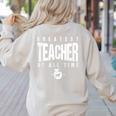 Greatest Teacher Of All Time Teachers Day 1 Teacher Goat Women's Sweatshirt Back Print Sand Greatest Teacher Of All Time Teachers Day 1 Teacher Goat Women's Sweatshirt Back Print Sand