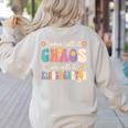 Groovy Some Call It Chaos We Call It Kindergarten Teacher Women's Sweatshirt Back Print Sand Groovy Some Call It Chaos We Call It Kindergarten Teacher Women's Sweatshirt Back Print Sand