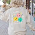 Groovy Happy To See Your Face Teacher School Appreciation Women's Sweatshirt Back Print Sand