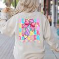 Groovy Teacher Cute Coquette Bow Flower Retro Back To School Women's Sweatshirt Back Print Sand Groovy Teacher Cute Coquette Bow Flower Retro Back To School Women's Sweatshirt Back Print Sand