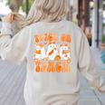 Groovy Teacher Halloween Trick Or Teach Ghost Men Women Kids Women's Sweatshirt Back Print Sand Groovy Teacher Halloween Trick Or Teach Ghost Men Women Kids Women's Sweatshirt Back Print Sand