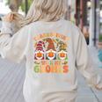 Groovy Thanksgiving With My Gnomie Women Teacher Fall Gnome Women's Sweatshirt Back Print Sand Groovy Thanksgiving With My Gnomie Women Teacher Fall Gnome Women's Sweatshirt Back Print Sand