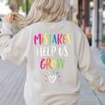 Growth Mindset Positive Back To School Teacher Student Women's Sweatshirt Back Print Sand Growth Mindset Positive Back To School Teacher Student Women's Sweatshirt Back Print Sand