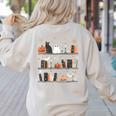 Halloween Library Ghost Books Teacher Spooky Trick Or Teach Women's Sweatshirt Back Print Sand Halloween Library Ghost Books Teacher Spooky Trick Or Teach Women's Sweatshirt Back Print Sand