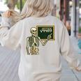 Halloween Skeleton 67 Meme Square Root 4489 Math Teacher Women's Sweatshirt Back Print Sand