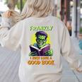 Halloween Teacher Librarian Frankenstein Reading Books Women's Sweatshirt Back Print Sand Halloween Teacher Librarian Frankenstein Reading Books Women's Sweatshirt Back Print Sand