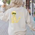 Halloween Teacher Six Seven 6 7 Skeleton Spooky Costume Women's Sweatshirt Back Print Sand