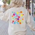 Happy Dot Day Colorful Polka Dot Art Teacher Student Kids Women's Sweatshirt Back Print Sand