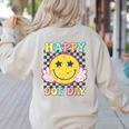 Happy Dot Day Hippie Flowers Smile Face Groovy Teacher Kids Women's Sweatshirt Back Print Sand Happy Dot Day Hippie Flowers Smile Face Groovy Teacher Kids Women's Sweatshirt Back Print Sand
