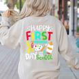 Happy First Day Of School Teacher Back To School Student Women's Sweatshirt Back Print Sand Happy First Day Of School Teacher Back To School Student Women's Sweatshirt Back Print Sand