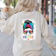Happy Fri-Yay Friday Teacher Life Happy Friday Women's Sweatshirt Back Print Sand