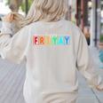 Happy Fri Yay Teacher Friday Women's Sweatshirt Back Print Sand
