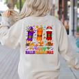 Happy Hallothanksmas Halloween Thanksgiving Pencils Teachers Women's Sweatshirt Back Print Sand Happy Hallothanksmas Halloween Thanksgiving Pencils Teachers Women's Sweatshirt Back Print Sand