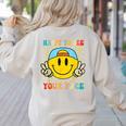 Happy To See Your Face Hippie Smile Back To School Teachers Women's Sweatshirt Back Print Sand