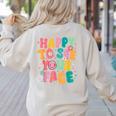 Happy To See Your Face Teacher Disco Ball Back To School Women's Sweatshirt Back Print Sand Happy To See Your Face Teacher Disco Ball Back To School Women's Sweatshirt Back Print Sand